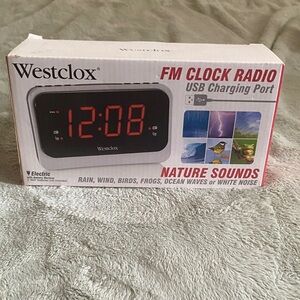 Westclox Digital FM Clock Radio with USB Charging Port